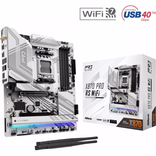 ASRock X870 PRO RS WiFi AM5 Ryzen 9000 AMD X870 SATA 6Gb/s